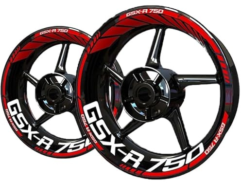 Pegatina Borde Ruedas Pegatinas para Llantas De Motocicleta para Suzuki GSXR 750 GSXR750, Juego Completo De Pegatinas Reflectantes para Llantas. Kit De Decoración. Calcomanías Ruedas(Color 2)