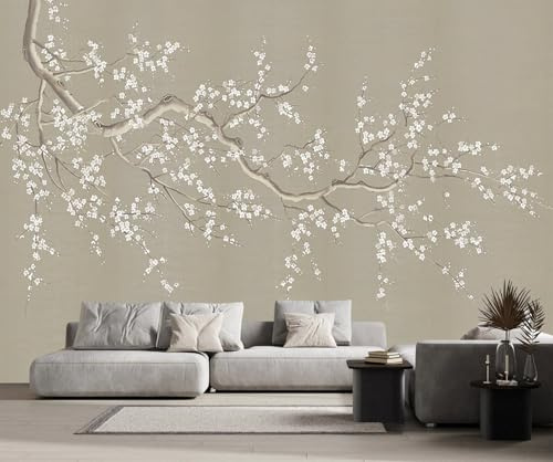 Papel Pintado Pared 3D El Zen Retro De Ciruela Es Minimalista Fotomurales 3D Papel Tapiz Moderno Murales Dormitorio -ZX16238-200x140cm