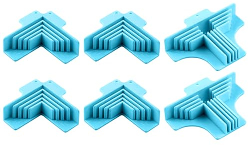 6 Pieces 90 Degrees Clamps Corner Guides Cartonnage Corner Holding Tool Divider Assembly, 3/2 / 1.5/1 Mm Wide for Book Covers, Chipboard Boxes, Dioramas
