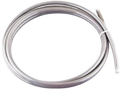 Líneas de freno Manguera de freno de nailon trenzado de acero inoxidable AN3 de 5 m/lote, manguera de fluido hidráulico, tubo de combustible de gasóleo.(SILVER NYLON)