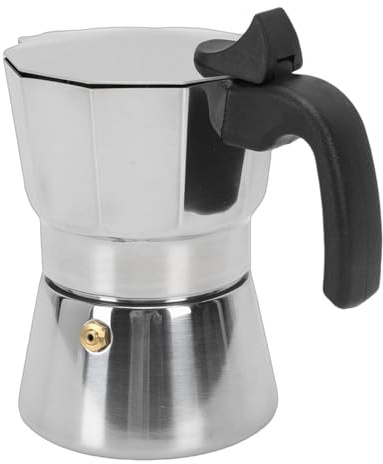 Qcwwy Machine à Expresso sur Cuisinière, Machine à café Italienne Octogonale en Acier Inoxydable, Cafetière Cubaine Adaptée à la Cuisinière à Gaz à Induction, Percolateur Greca (3 tasses 150ML)