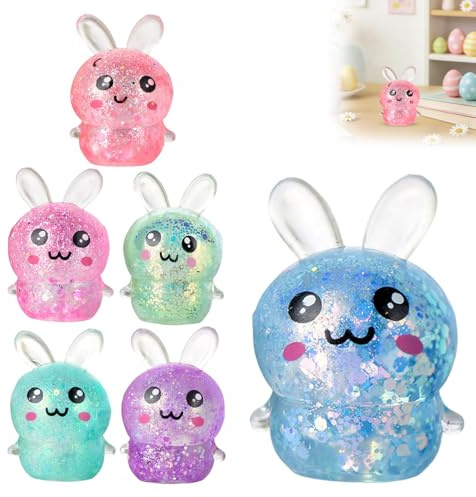 6 Stück Hasen Spielzeug Squeeze Toy, 2026 Neu Osterhasen Antistress Spielzeug Bälle Interaktives Stressabbau,Ostern Karotte Hase Squeeze Ostergeschenke Kaninchen Spielzeug Lustiges Hasen-Ostergeschenk