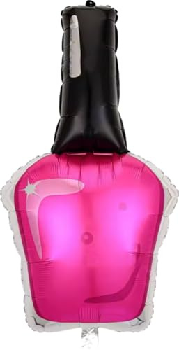 Rosa nagellack folieballong – sminktema heliumballong för möhippa festdekorationer, skäm bort fest, skönhet födelsedag & spa-dekor, 80 cm (2-pack)