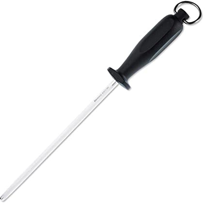 Giesser seit 1776 - Made in Germany - Abziehstahl Basic Steel schwarz, rund, Messerschärfer, 25 cm, normalzug, mittelfein, schwarz, 9924 25