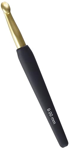 KnitPro - KnitPro Aluminium Softgrip Gold & Schwarz (9,00 mm) Häkelnadel - 1 Stück