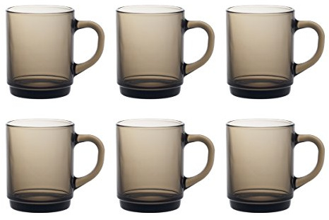Duralex Versailles 4020CR06 Lot de 6 tasses en verre fumé 260 ml