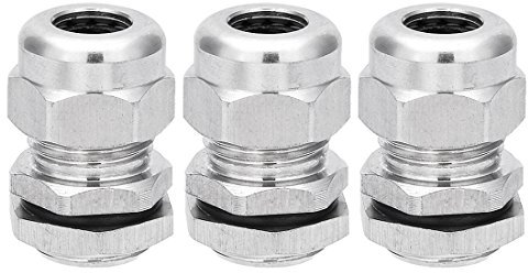 Aexit 3 UNIDS PG9-3 Metal Conector Impermeable Sujeción Contratuerca Cable de Llenado Cable Rango 4-8mm Longitud (model: Q3903IIVI-3504RV) de Rosca 7mm