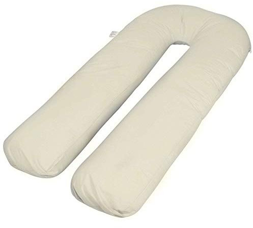 U Shaped Pillowcase Cover Pregnancy Maternity Nursing Full Body Pillowcase Cover 12FT Pillowcase Cover Cream Only By Comfort Collections.