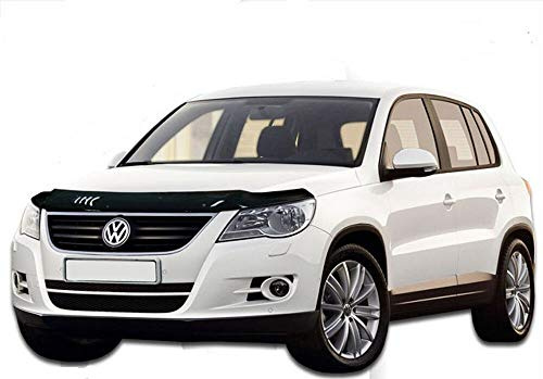 SCOUTT Motorhaubenschutz passend für Volkswagen Tiguan 2008-2012, Windabweiser Insektenschutz Steinschlagschutz Passform Schwarz