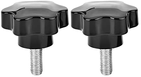 MroMax 2 piezas M12x30mm Star Handle Pomo Rosca Reemplazo Tornillo de apriete Desmontaje Rápido Piezas de repuesto Mango de sujeción Mango Mango Tornillo Pomo Negro