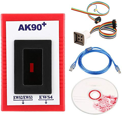 Akozon Schlüsselprogrammierer, AK90 + ABS Auto-Schlüsselprogrammierer Schnelles Lesen V3.19 Match Diagnostic Tool für EWS AK90 Key-PROG