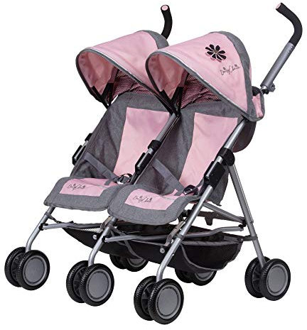 Daisy Chain Zipp Max-Zwillings-Puppenbuggy – Empfohlen für Kinder zwischen 4 und 9 Jahren. (Classic Pink)