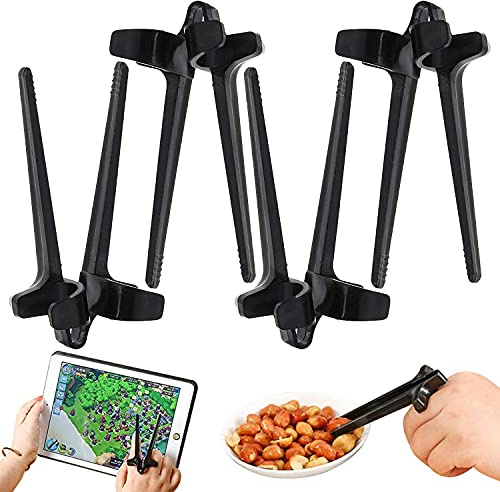4 palillos para jugador de dedos, para jugar, de plástico, pinzas de alimentos, color negro