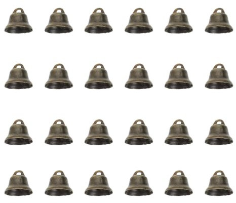 STOBOK 100Pcs Vintage Jingle Bells Small Decorative Copper Bells Metal SleighBell for Christmas Holiday Decorations DIY Crafts Wind Chimes, Bronze