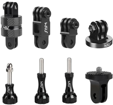 HSU Braccio di estensione ad arco curvo in alluminio Supporto per casco per GoPro Hero 11/10/9/8/7/6/5/4/3 e altre videocamere d'azione