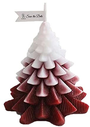 Weihnachten Teelicht Kerzen Handgemachte Zarte Weihnachtskerzen Weihnachtsbaum Kerze Weihnachten Dekoration Kerzen 1 Stück (rot)