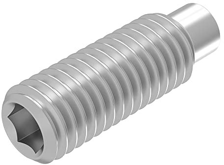 SECCARO Perni filettati con esagono incassato e perno M4 x 12 mm, in acciaio inox V2A VA A2, DIN 915/ISO 4028, 20 pezzi