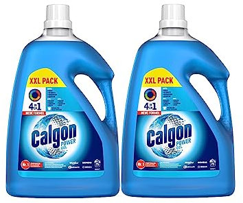 Calgon 4-in-1 Power Gel – Wirksam gegen Kalk, Schmutz, Gerüche und Korrosion – Schützender Wasserenthärter für die Waschmaschine – 2 x 3,75 l