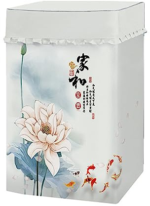 Odot Washing Machine Cover Top Load Waterproof Dustproof Washer Machine Dryer Protector Sunscreen Washer Dryer Cover for Most Top Load Washer Dryer (L,elegant lotus 5)