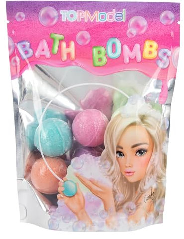 Depesche 12735 TOPModel - Badebomben Beauty and Me, mit unterschiedlichen Farben und Düften, 8 Badekugeln in der Tüte