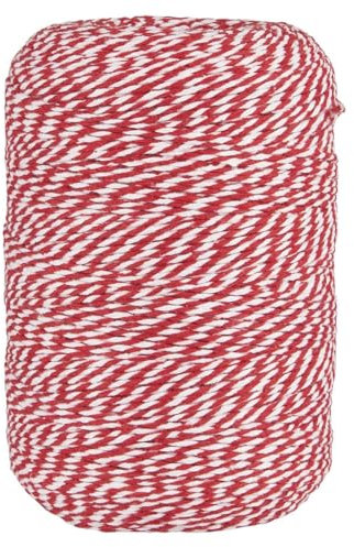 IB Laursen Weihnachtsgarn Faden Bindfaden rot-Weiss L400 Meter Baumwolle Garn Spule x-Mas