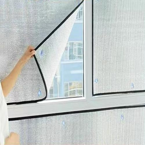 kufu01 Reflektierende Fensterfolie,UV-Schutz Wärmeisolierung Sonnenschutzfolie,Sichtschutzfolie,Fensterfolie Selbsthaftend Innen- oder Außenfenster für Büro und Zuhause,8 mm dick (140x200cm/55 x79)