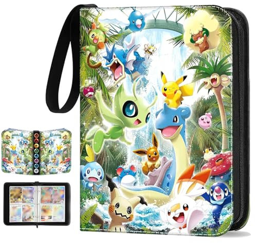 Álbum de recortes para tarjetas, álbum de tarjetas coleccionables, álbum de 50 páginas, 400 tarjetas de capacidad, regalos para niños.