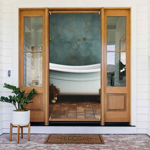 NONHAI Vintage Bathtub Door Curtains for Doorway Privacy Dividers Fengshui Curtain Blackout Tapestry Fabric Door Window Curtain for Bedroom Kitchen Decor Door Blackout Curtain 35.4x72.8inches