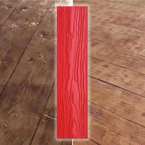 YJKKZQLB Moldes de hormigón con patrón de tablones de Madera, Textura de hormigón, Sellos de hormigón con veta de Madera Natural, sin Costuras, moldes de hormigón Flexibles Decorativos para aceras