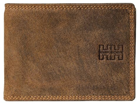 Elbleder Dollarclip Geldbörse Herren Leder Vintage Braun RFID-Schutz mit Münzfach - Echtleder Portemonnaie mit Geldspange - Doppelnaht Geldbeutel für 10 Karten - Polo 106 Clip VBR