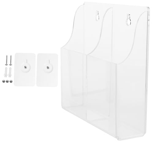 HOOTNEE Wall Remote Control and Phone Holder Double Compartment, Punch-free Wall Mount Organizer Charging Rack for Home Bedroom
