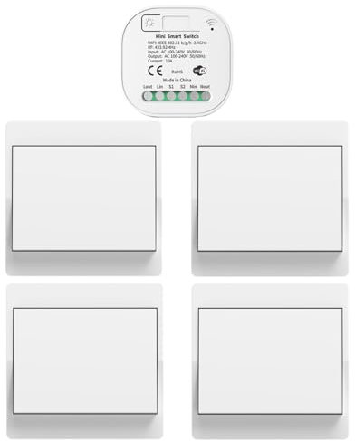Cerhot Tuya - Interruttore Intelligente WiFi 230V Senza Batteria, Interruttore Radio Telecomando per Corpo di