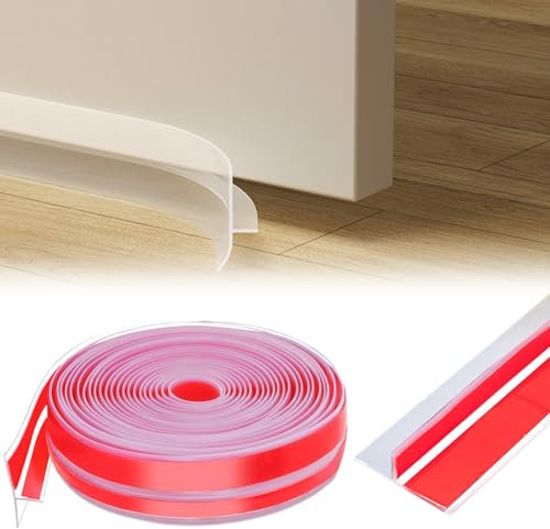 wordmouk T Shaped Draft Excluder Door Seal Strip 35 mm x 6 m Silicone Door Bottom Weather Stripping Sealing Tape Self Adhesive Insulation Frame Draught Stopper Windproof for Window Gaps