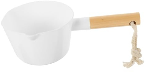 Cucharón De Baño Para Trasvase De Agua Apilable Mango De Madera Accesorio Para El Hogar Y El Jardín