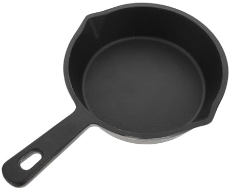 MOTHNUR Sartén Mini De Hierro Fundido Antiadherente Para Pancakes Compatible Cocina De Inducción y Gas Para Tortillas y Sandwiches Color Negro