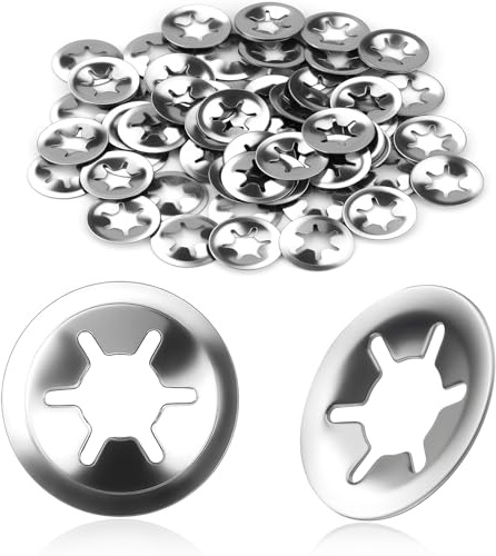 KGGZKG 50 arandelas de seguridad, arandelas de sujeción, arandelas M8 x 18 mm, anillo de seguridad, juego de anillos de seguridad, arandela de seguridad, acero inoxidable, cierre rápido, plateado