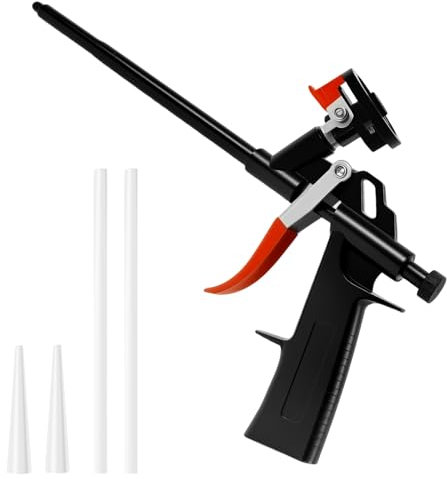 Pistola a schiuma in acciaio inox con bocca sottile pistola dosatrice regolabile per pistola in schiuma PU metallo per riempimento sigillatura