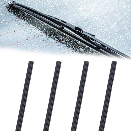 4Pcs 32 Wiper Blade Refills Windscreen Wiper Rubber Strips Universal Car Frameless Replacement Windshield Front Rear for Most Auto Vehicle(80cm)