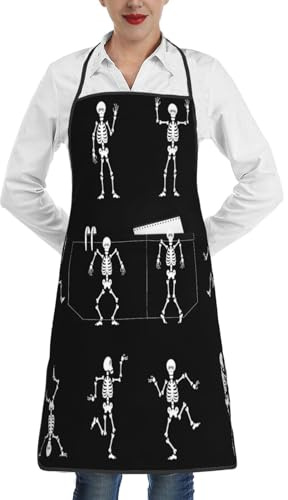 JUZGTSIT Tablier vintage unisexe avec têtes de mort pour cuisinier maison cuisine jardinage barbecue
