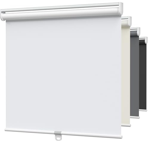 MYshade Blackout Cordless Roller Shades, Room Darkening Free-Stop Roll Up Blinds for Windows, Pull Down Blocking Blind for Home and Office, Easy to Install, 23 W X 72 H, White