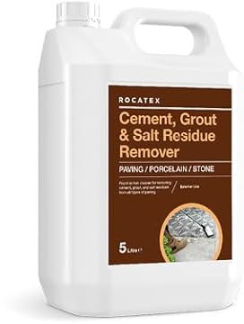 Rocatex Cement, Grout & Salt Residue Remover – 5 Litre – Heavy-Duty Acid-Based Cleaner for Removing Grout Haze, Limescale & Efflorescence – For Porcelain, Ceramic & External Paving