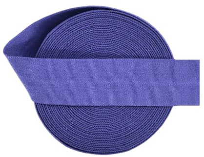​​2/5/10 Yards 20mm Solid Matte Non-Shiny FOE Fold Over Elastic Band for Hair Ties, Headbands, Dress Sewing Trims,Clematis Blue,10 Yards