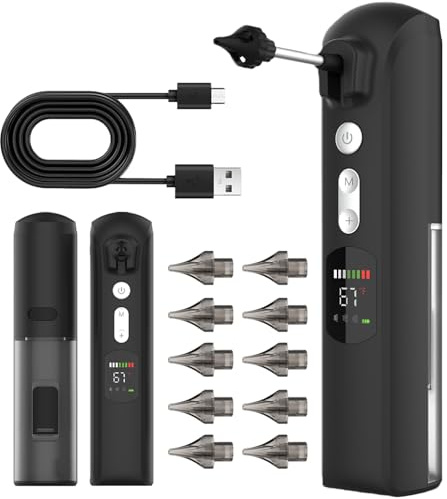 BAIFULAI Elektrischer Ohrenschmalz Entferner, Ohrenreiniger für Erwachsene, 2000 mAh Elektrischer Ohrreiniger mit 10 Düsen 3 Modi 8 Druckstufen, IPX7 wasserdicht Ohrenspülung für tägliche Ohrreinigung