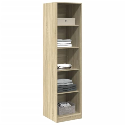 Massbinet Garderobenschrank Mehrzweckschrank Funktionaler Schrank für Schlafzimmer Flur oder Arbeitszimmer Kleiderschrank Sonoma-Eiche 50x50x200 cm Holzwerkstoff