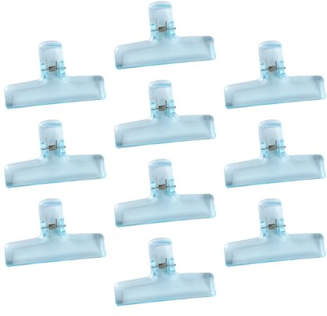 Lot de 10 pinces à papier en acrylique transparent de 75 mm pour sacs alimentaires, documents, planches à dessin, pinces de bureau