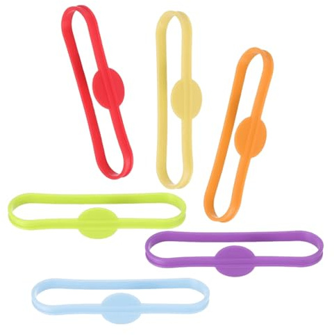 ERINGOGO Fascette Segnabicchieri in Silicone 6 Pezzi Colorate Etichette Riutilizzabili per Bicchieri senza Stelo Accessori per Feste San e Eventi Nuziali Identificatori Bevande per