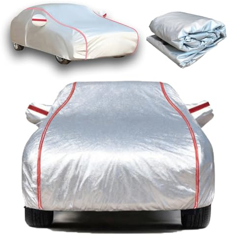 Car Cover Waterproof for Mini Cooper Convertible,Universal for SUV Sedan Hatchback, UV Wind Rain Resistant, Side Zipper + Elastic Hem for Secure Fit