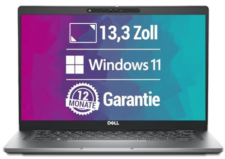 Dell Latitude 5330 13,3 Zoll Full HD Laptop Intel Core i5-1245U@ 1,6 GHz 16 GB 256 GB SSD mit Windows 11 Pro & GRATIS Antiviren-Software inkl. 12 Monate Garantie (Generalüberholt)