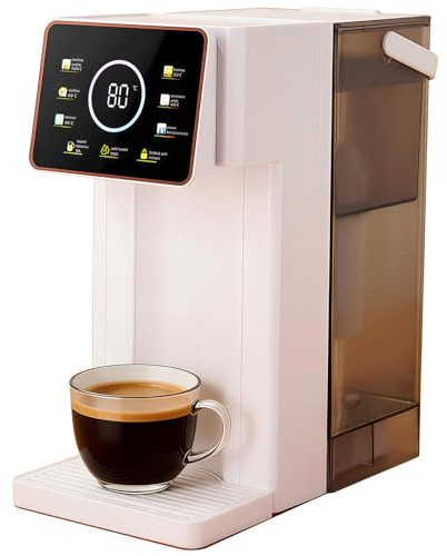 Gvqng Dispensador De Agua Filtrada InstantáNea (FríA Y Caliente), PequeñO Dispensador De Agua InstantáNea De Sobremesa (2000 W), 6 Ajustes De Temperatura, Capacidad De 3 litros,Blanca