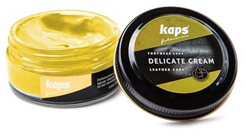 Kaps Leather Shoe Cream - Shoe Care Polish and Colour Conditioner | Refreshes Appearance | For Boots, Handbags, Furniture | Intensive Leather Care and Nourishing | 70 + Shades 50ml